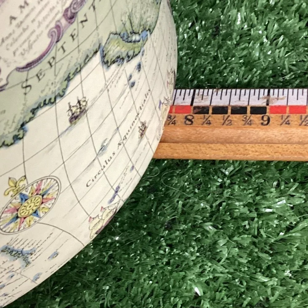 Vintage World Map Ice Bucket Retro